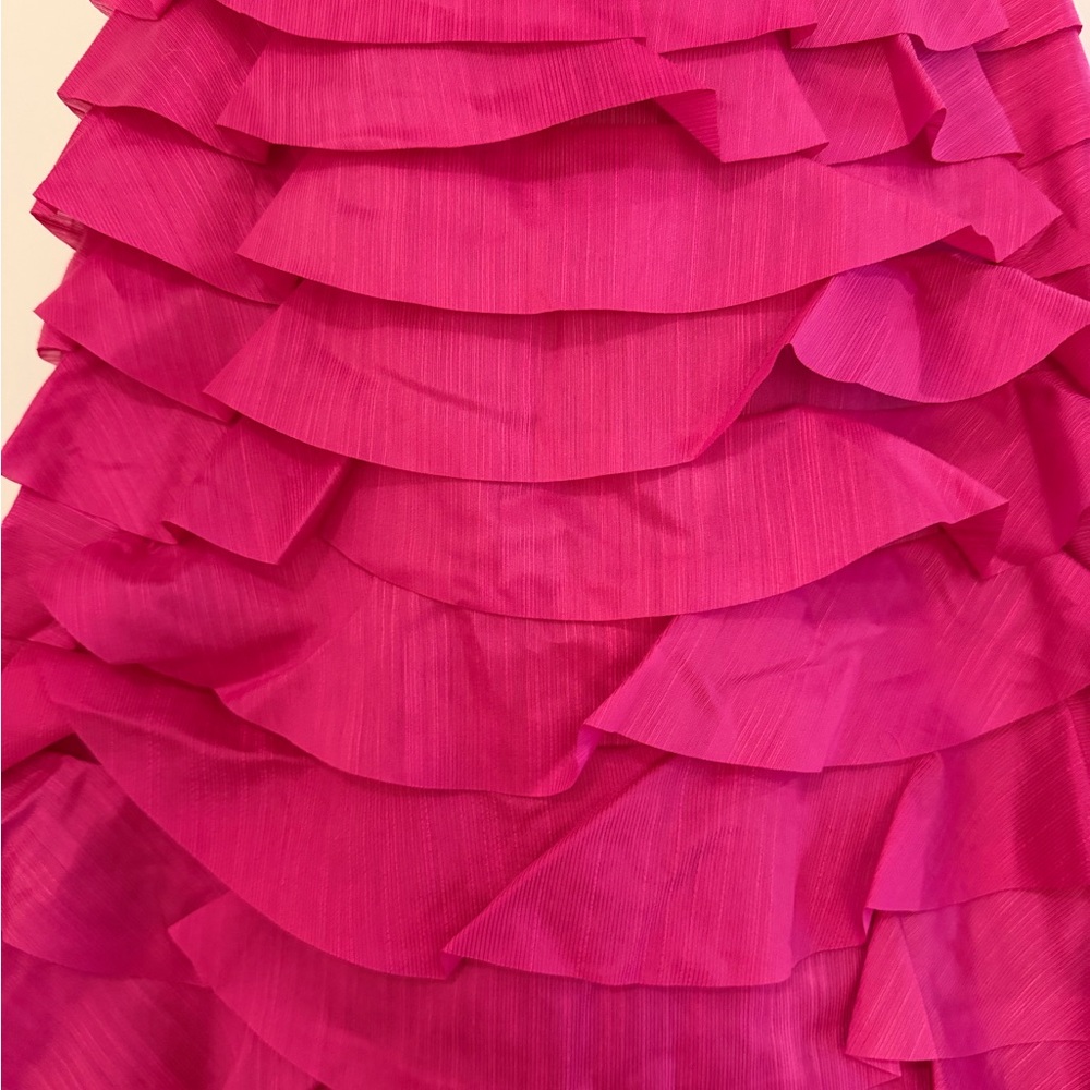 Aje Fuchsia Tiered Ruffle Strapless Maxi Dress - Picture 3 of 6
